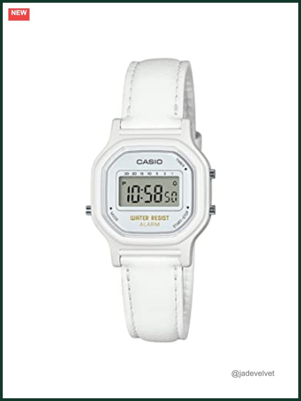Casio Vintage Quartz Digital Watch Leather Band Water Resistant Stopwatch Timer